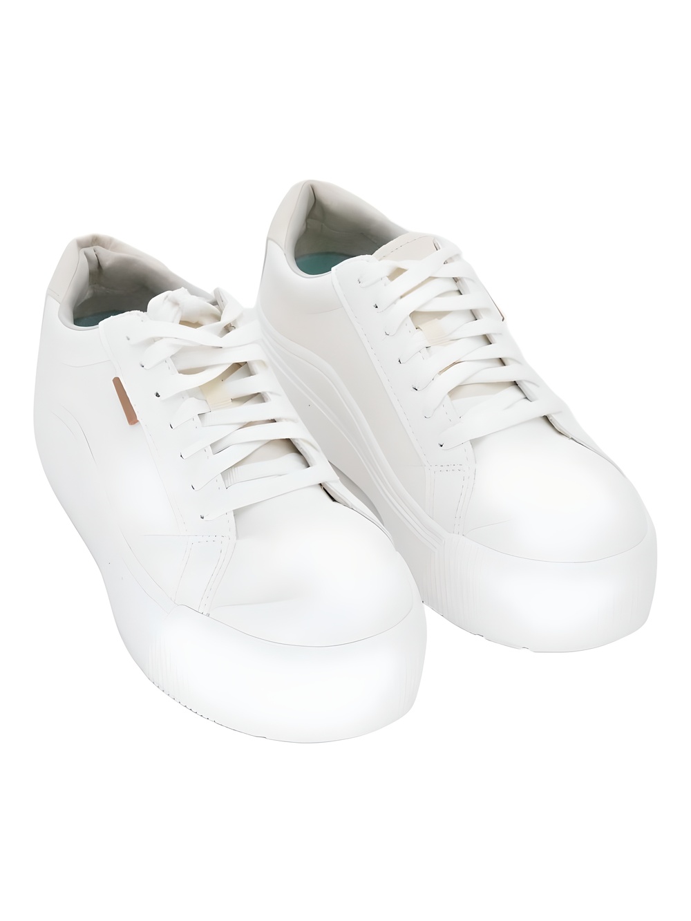 Dr. Scholl's Womens Time Off Max White Faux Leather Platform Sneakers Size 7.5M